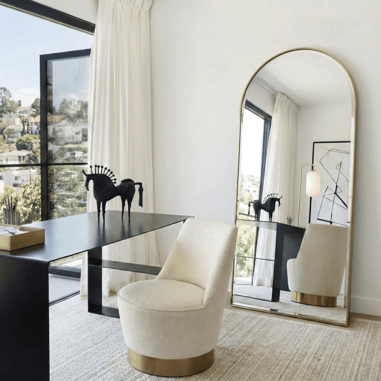 Halo Arched Floor Length Mirror – Gold | Signature Series | Luxury home decor and furniture by Home Decor & Co