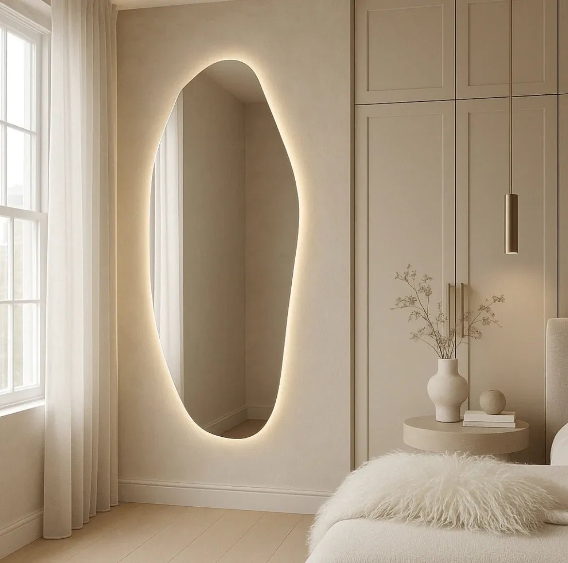 Opal Irregular LED Wall Mirror – Backlit Statement Mirror | Luxury home decor and furniture by Home Decor & Co