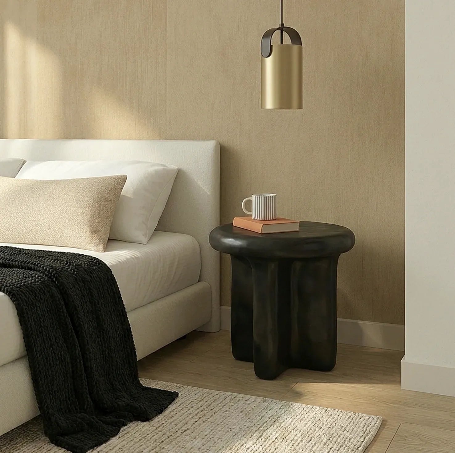 Santorini Black Stone Side Table | Luxury home decor and furniture by Home Decor & Co