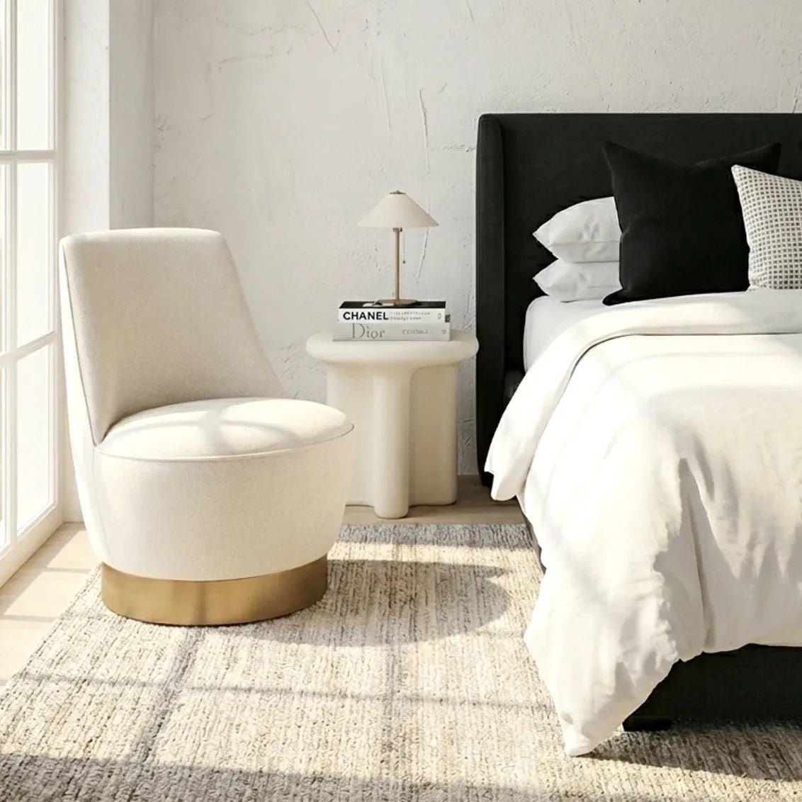 Santorini Stone Side Table - Ivory | Luxury home decor and furniture by Home Decor & Co