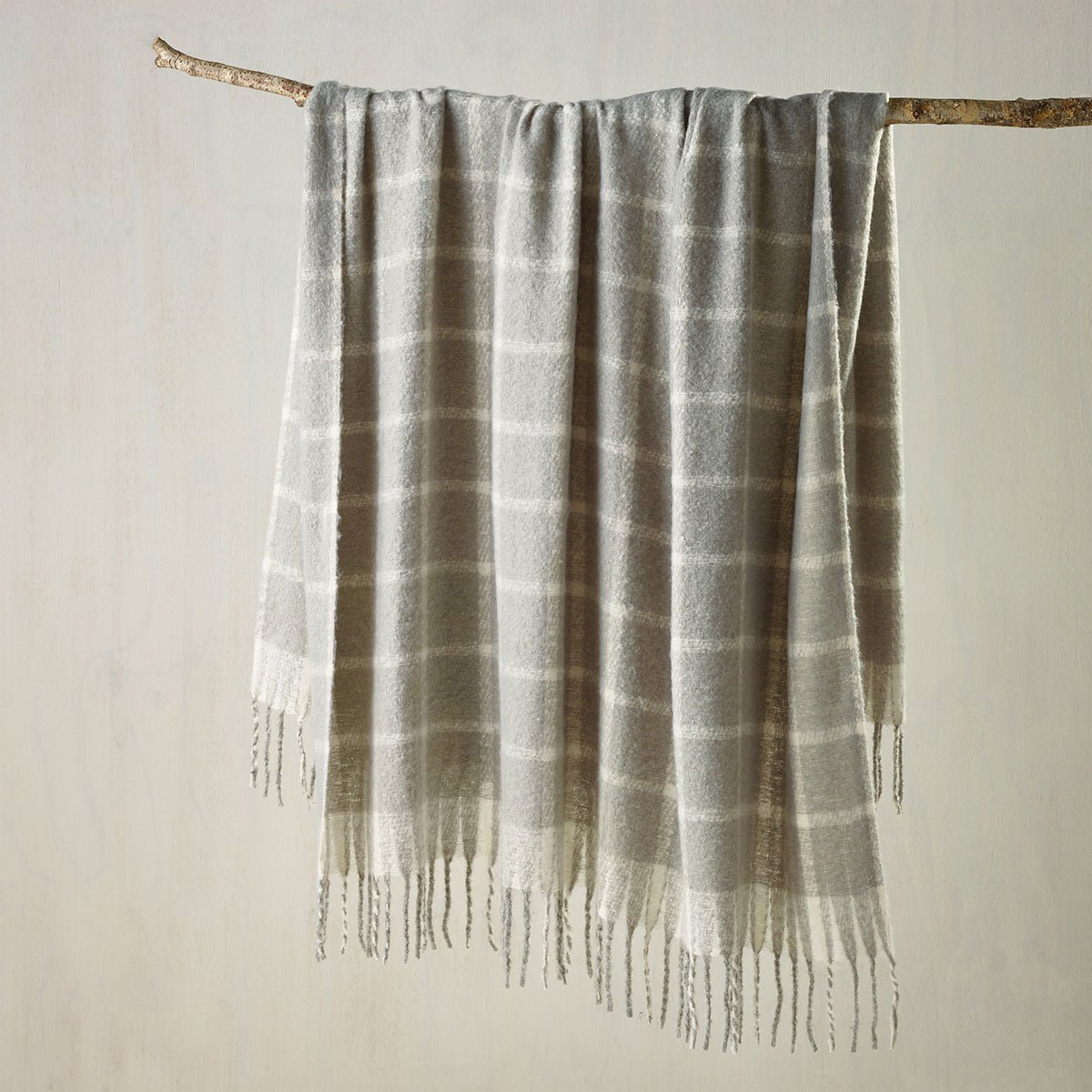 Bianca Maldon Faux Mohair Large Throw Rug 150 x 220 cm Silver | Luxury home decor and furniture by Home Decor & Co