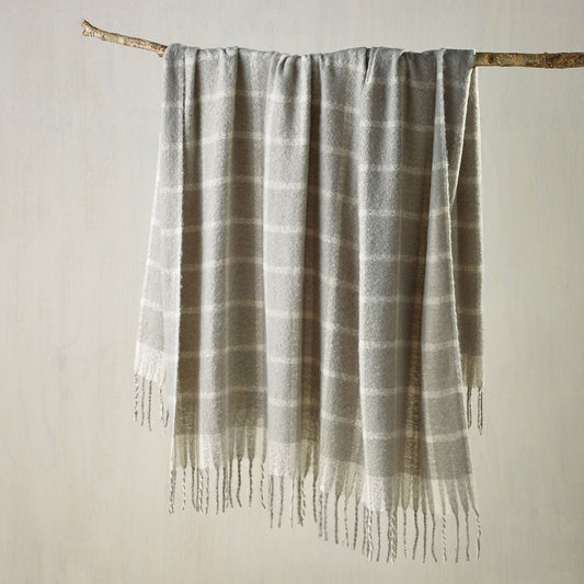 Bianca Maldon Faux Mohair Large Throw Rug 150 x 220 cm Silver | Luxury home decor and furniture by Home Decor & Co