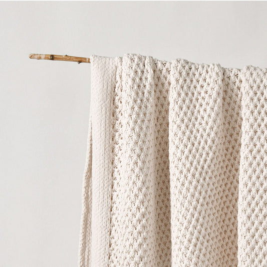 Bianca Sofala Cream Polyester Chenille Throw Rug 130 x 170 cm | Luxury home decor and furniture by Home Decor & Co