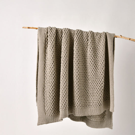 Bianca Sofala Taupe Polyester Chenille Throw Rug 130 x 170 cm | Luxury home decor and furniture by Home Decor & Co