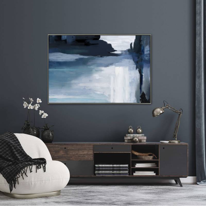 Baby Blue Framed Artwork 120cm | Luxury home decor and furniture by Home Decor & Co