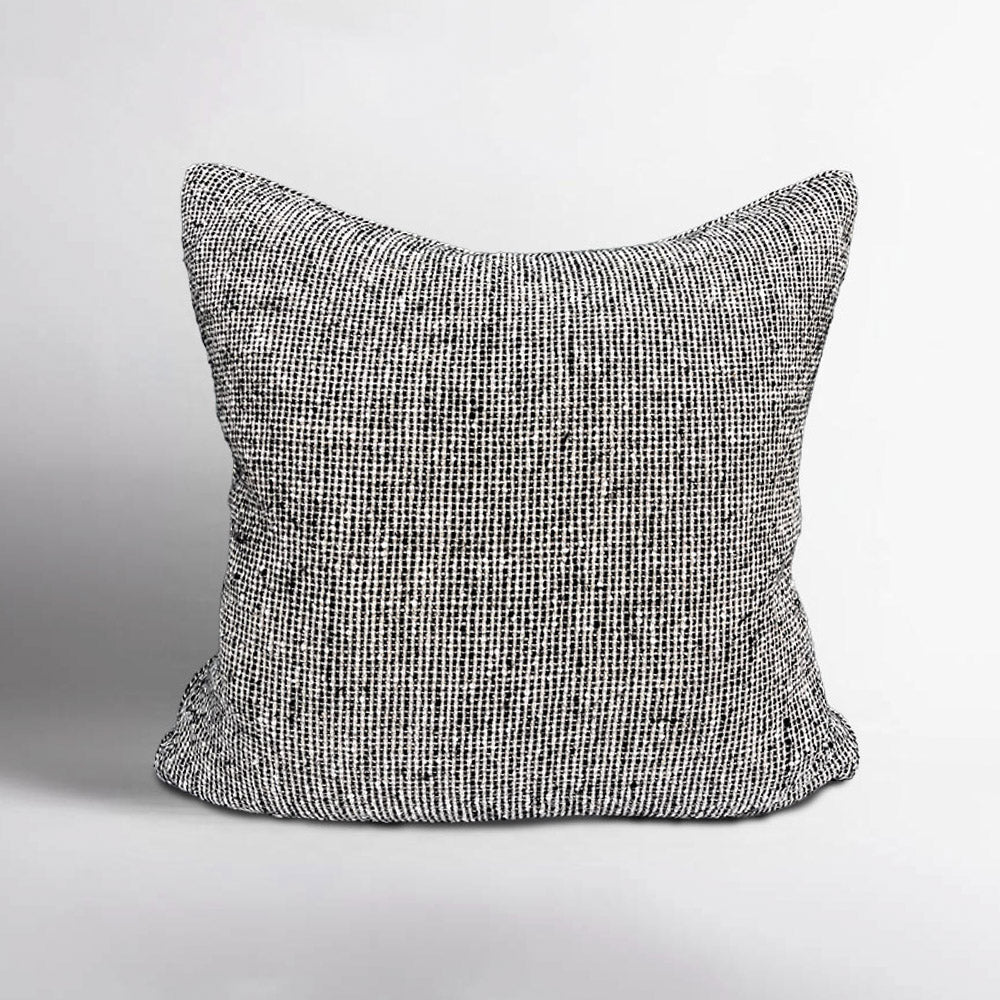 Verdure Linen Cushion - Natural/Black | Luxury home decor and furniture by Home Decor & Co