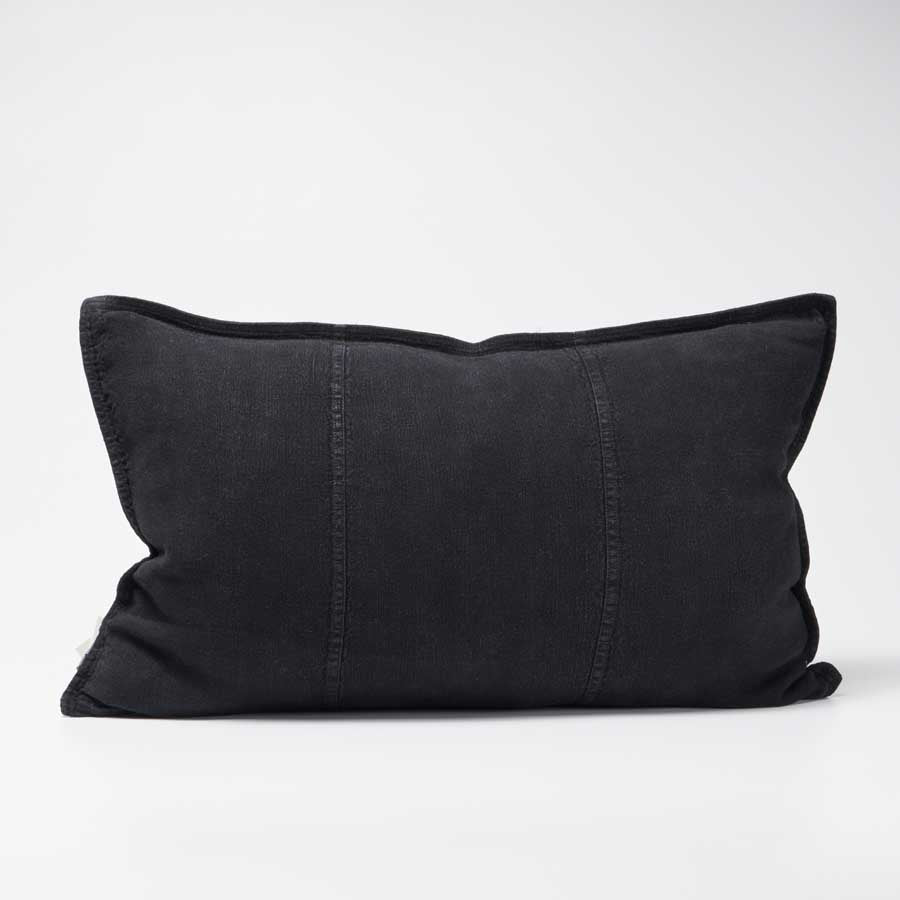 Luca Linen Cushion - Black | Luxury home decor and furniture by Home Decor & Co