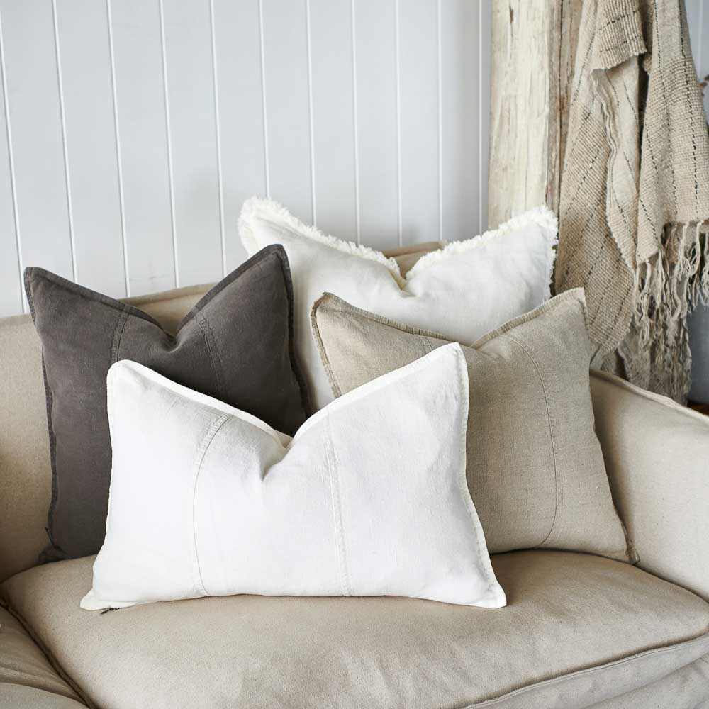 Luca Linen Cushion - Off White | Luxury home decor and furniture by Home Decor & Co