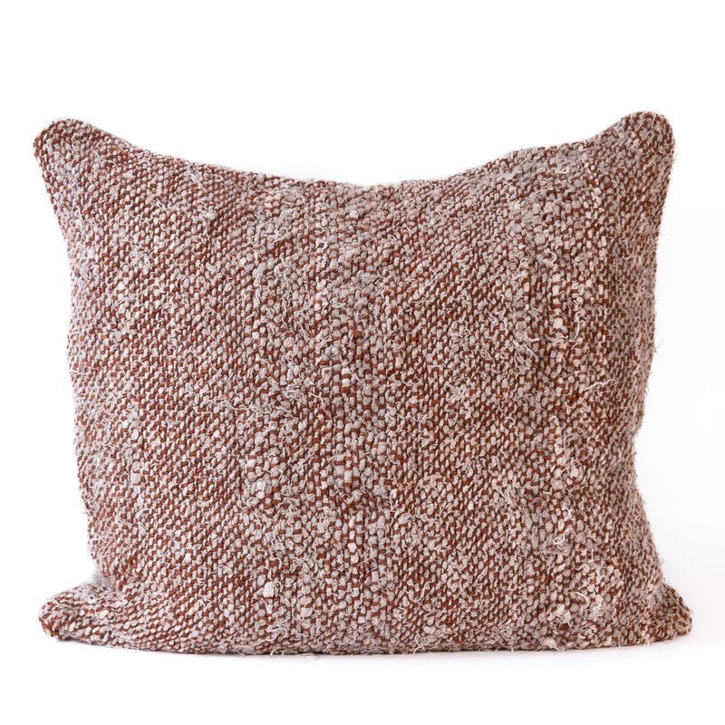 Wabi Cushion - 100% Recycled Linen, Rust/Ivory/Natural | Luxury home decor and furniture by Home Decor & Co
