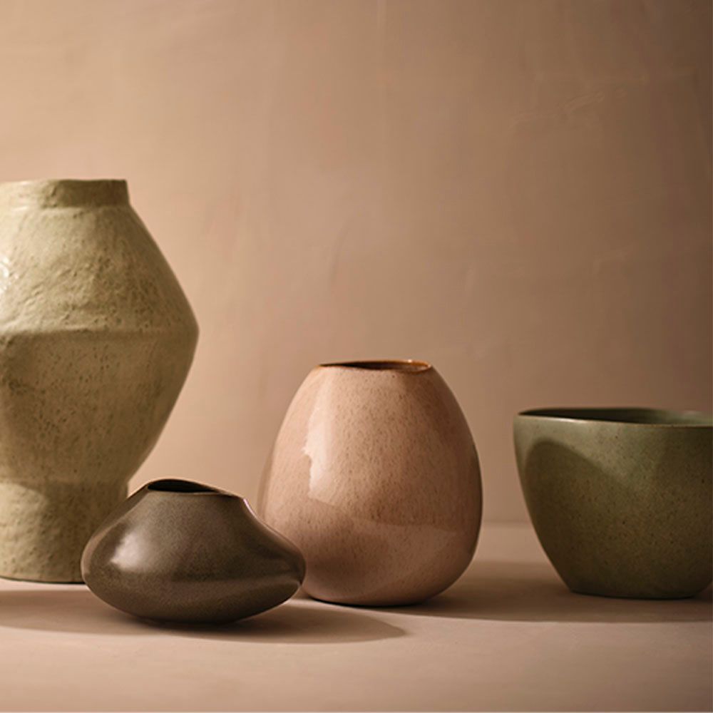 Natsuka Pod Vase Dark Olive
