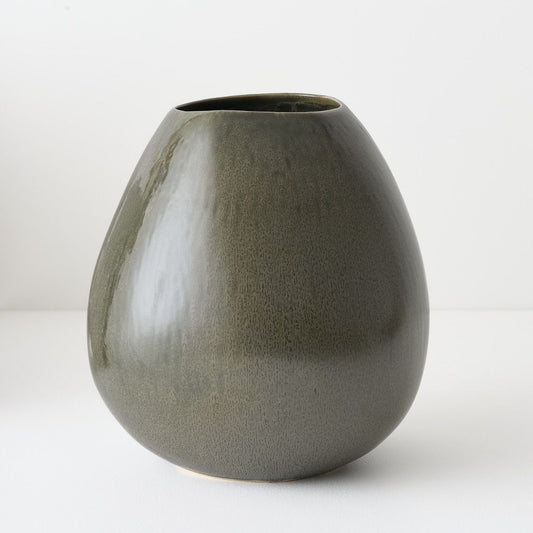 Natsuka Pod Vase Dark Olive