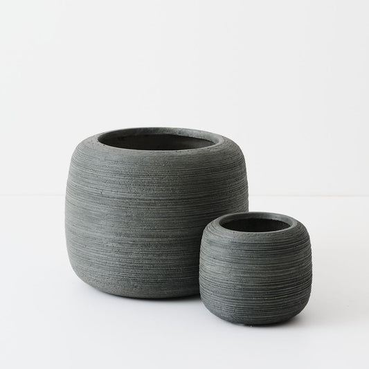 Rune Textured Pot Set of 2 Olivine