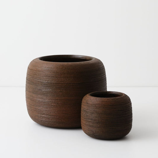 Rune Textured Pot Set of 2 Corten