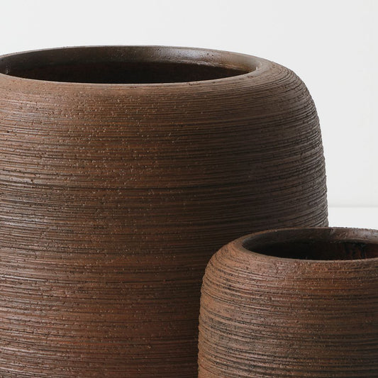 Rune Textured Pot Set of 2 Corten, view 2
