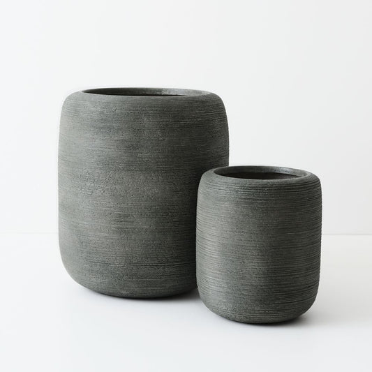Jasper Textured Pot Set of 2 Olivine