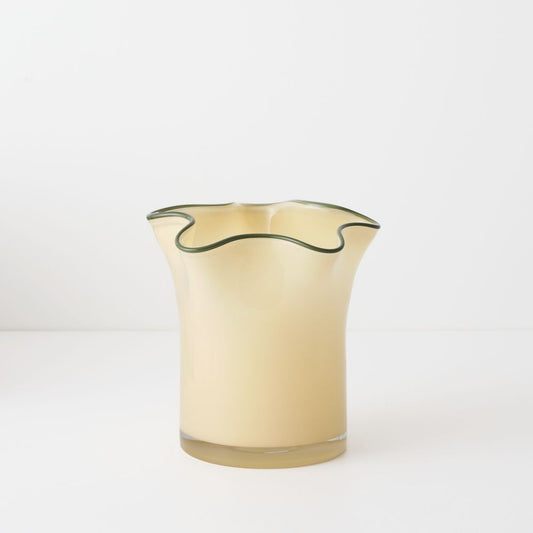 Cassis Vase in cream glass, small